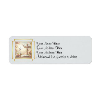 Dove and Cross Customisable Return Address Label