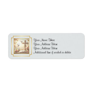 Dove and Cross Customizable Return Address Label