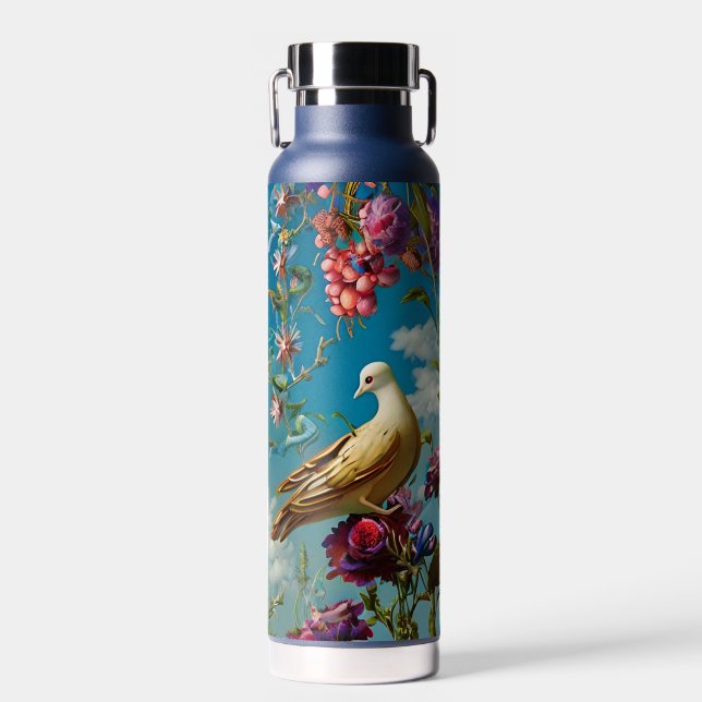 Dove and flowers water bottle (Front)