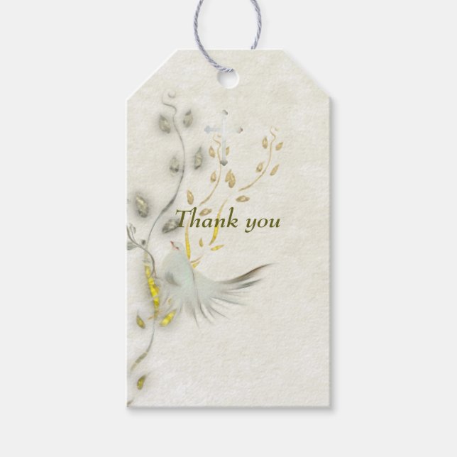 Dove and golden leaves  gift tags  (Front)