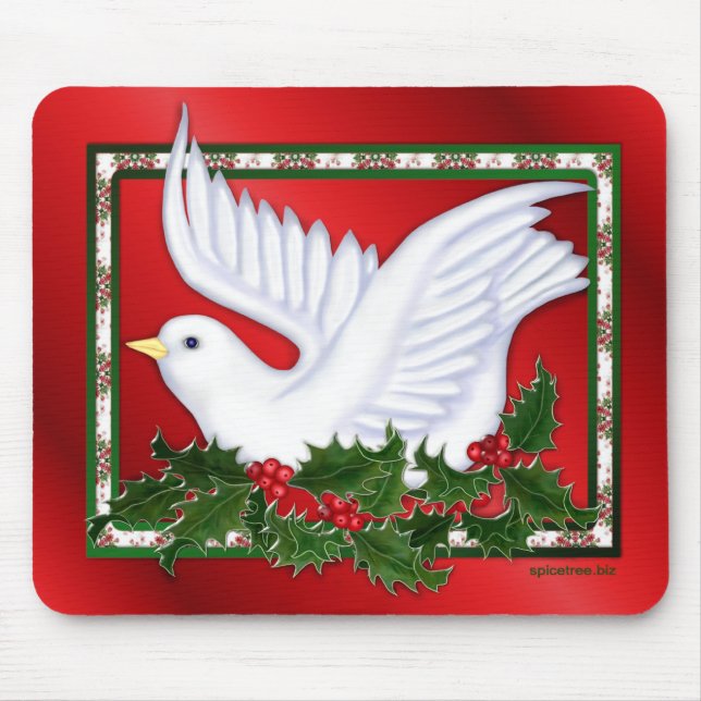 Dove and Holly Mouse Mat (Front)
