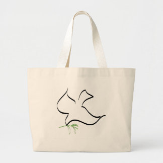 Dove and Olive Branch Image Large Tote Bag