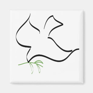 Dove and Olive Branch Image Magnet