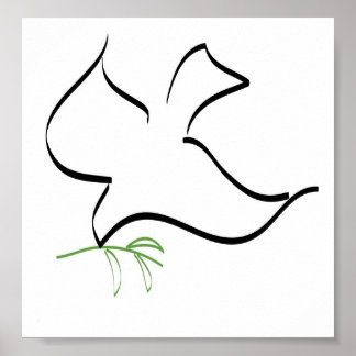 Dove and Olive Branch Image Poster