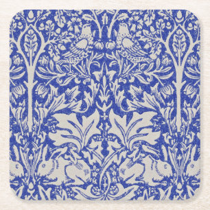 Dove and Rabbit, William Morris Square Paper Coaster