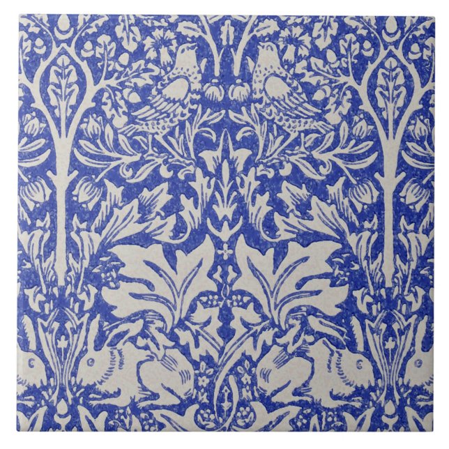 Dove and Rabbit, William Morris Tile (Front)