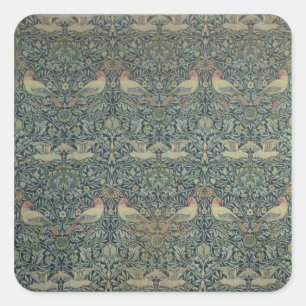 Dove and Rose' fabric design, c.1879 Square Sticker