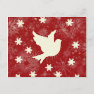 Dove and snowflakes postcard