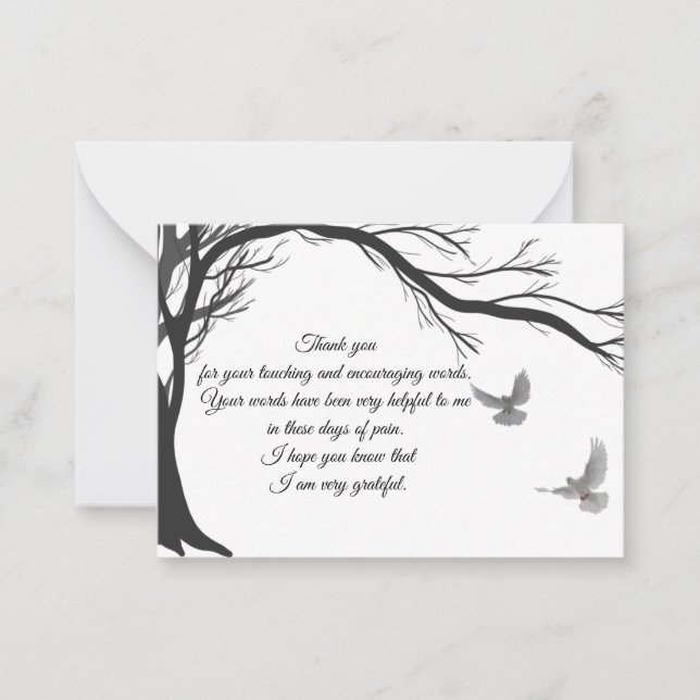 Dove And Tree Thank You Card (Front)