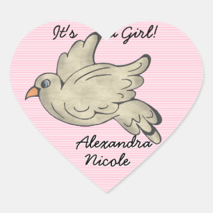 Dove Announces It's A Girl! Heart Sticker