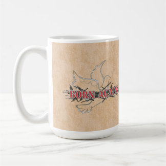 Dove Behind Crown of Thorns with Born AgainT-Shirt Coffee Mug