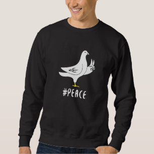 Dove Bird Gives Hand Symbol Of Peace Sweatshirt