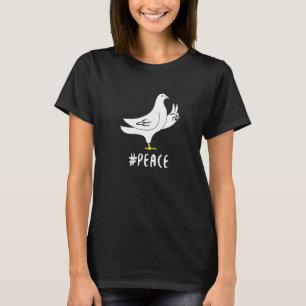 Dove Bird Gives Hand Symbol Of Peace T-Shirt