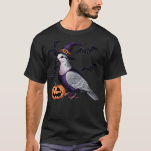 Dove Bird Halloween Costume Scary Pumpkin Bat Witc T-Shirt