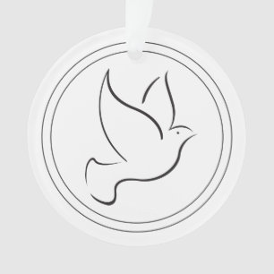 Dove Bird of Peace Christmas Personalised Photo Ornament