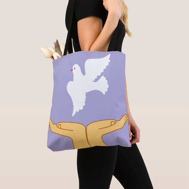 Dove Bird World Peace White Tote Bag (Creator Uploaded)