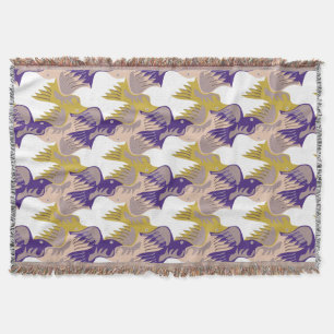 Dove Birds Pattern Tesselation Throw Blanket 4