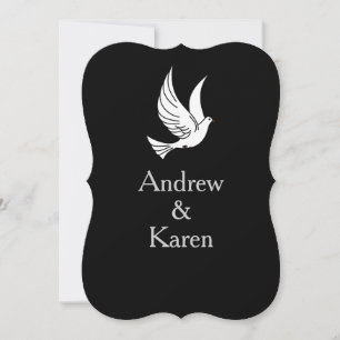 Dove Black & Silver Wedding Invitation