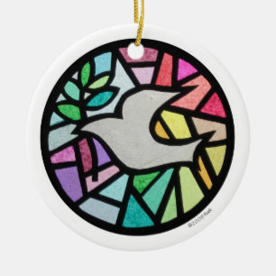 dove ceramic tree decoration