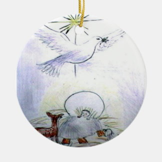 dove child jesus ceramic tree decoration