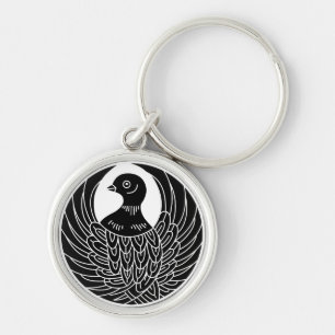 Dove circle keychain