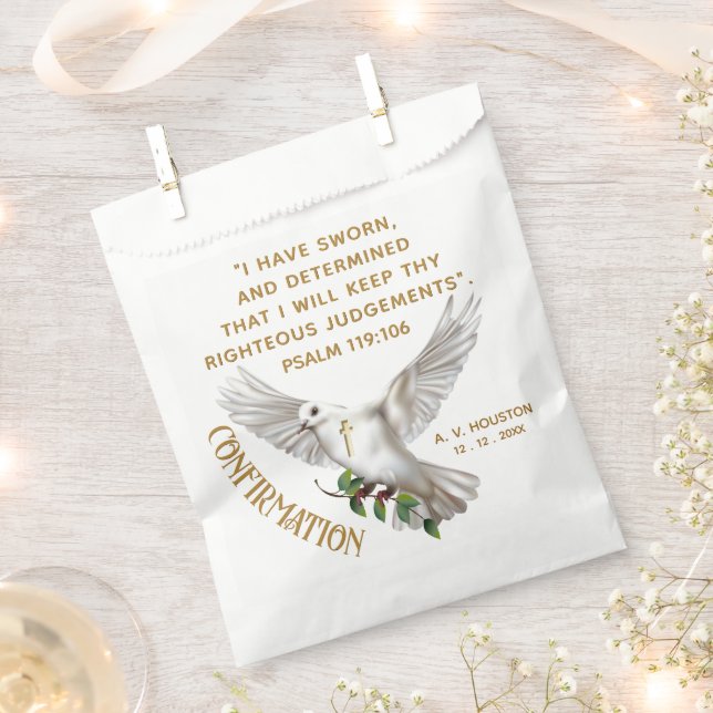 Dove Confirmation Scripture Verse Favour Bags (Clipped)
