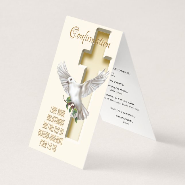 Dove Cross Baptism Confirmation Order of Service (Front)