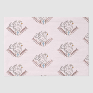 Dove Cross Religious Baptism Christening Tissue Paper