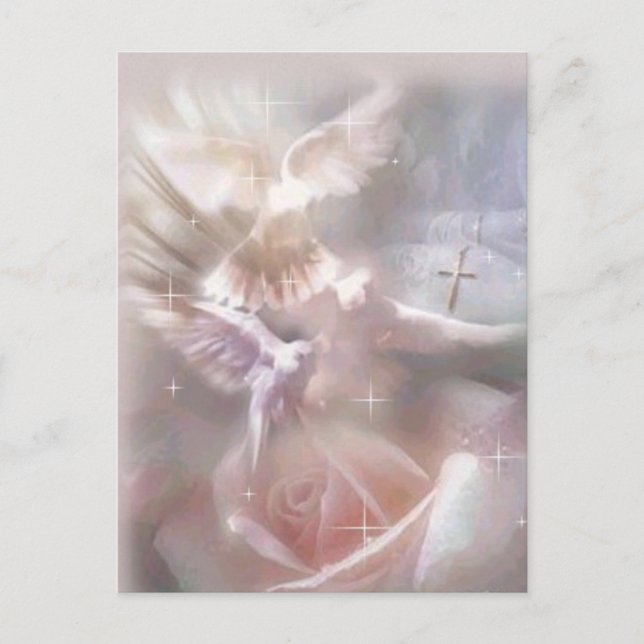 dove/cross/rose postcard (Front)