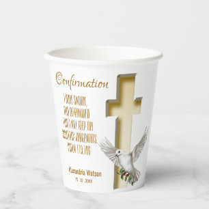 Dove Cross Scripture Verse Ephesians 4:2 Paper Cups