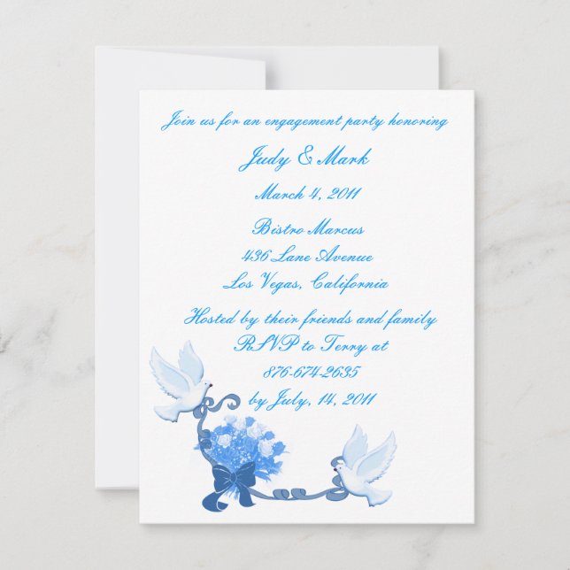 Dove Custom Engagement Party Invitation (Front)