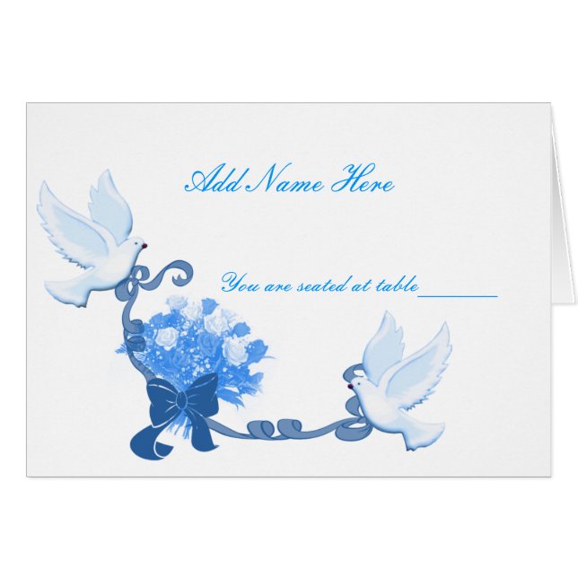 Dove Custom Place Cards (Front Horizontal)