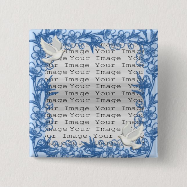 Dove Custom Square Button (Front)