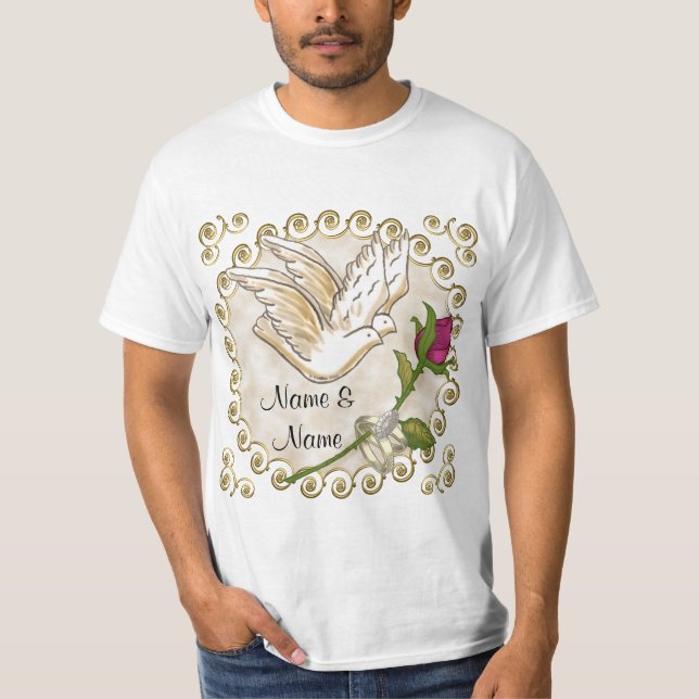 Dove custom Wedding  T-Shirt (Front)