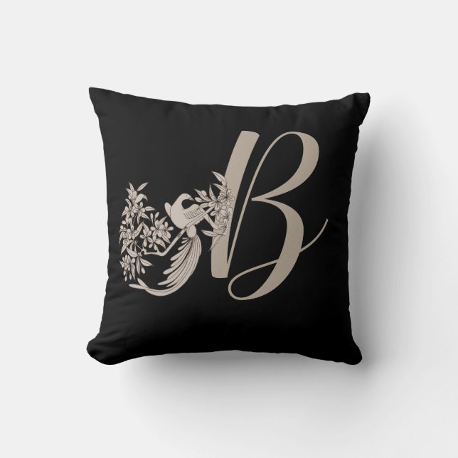 Dove Elegant Monogram Initial B  Cushion (Front)