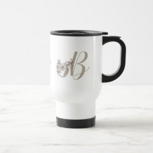 Dove Elegant Monogram Initial B Name  Travel Mug