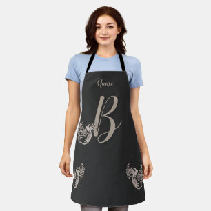Dove Elegant Monogram Initial B Personalised Apron