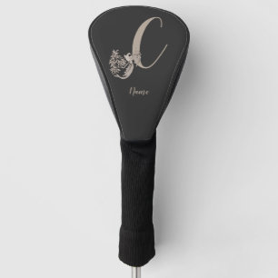 Dove Elegant Monogram Initial C Personalised Golf Head Cover
