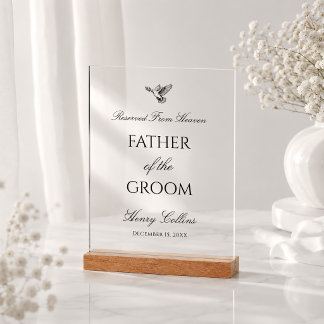Dove Father Of The Bride Wedding Memorial Acrylic Sign