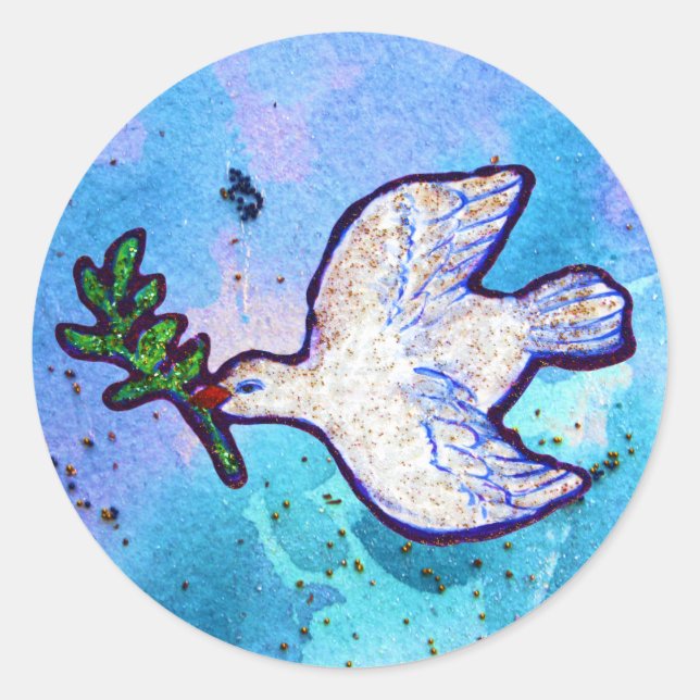 Dove Flying In The Blue Sky Sticker (Front)