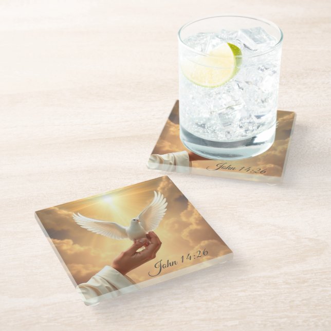 Dove Glass Coaster (Angled)