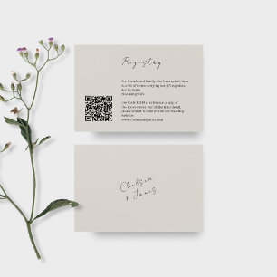 Dove Grey QR Wedding Registry Enclosure Card
