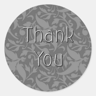 Dove Grey Thank You Sticker-TY01 Classic Round Sticker