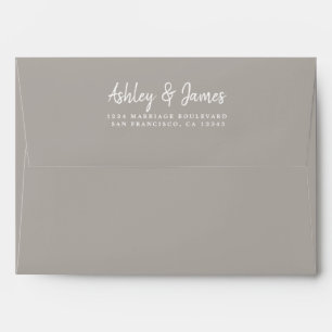 Dove Grey Wedding Return Address Envelope