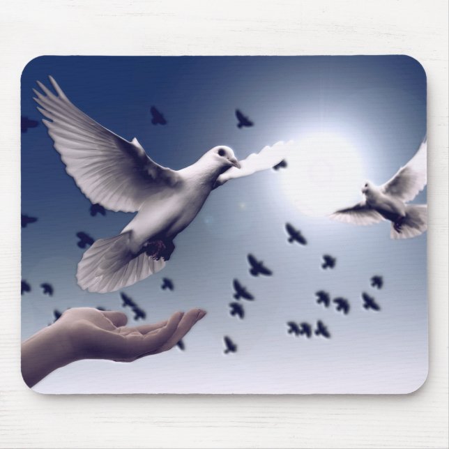 Dove Hand Trust Mouse Mat (Front)