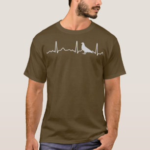 Dove heart line heartbeat pulse EKG grey T-Shirt