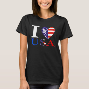 Dove I Heart Usa I Love Usa America Patriotic 4th T-Shirt