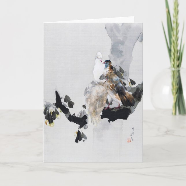 Dove in a Tree, Watanabe Seitei Card (Front)