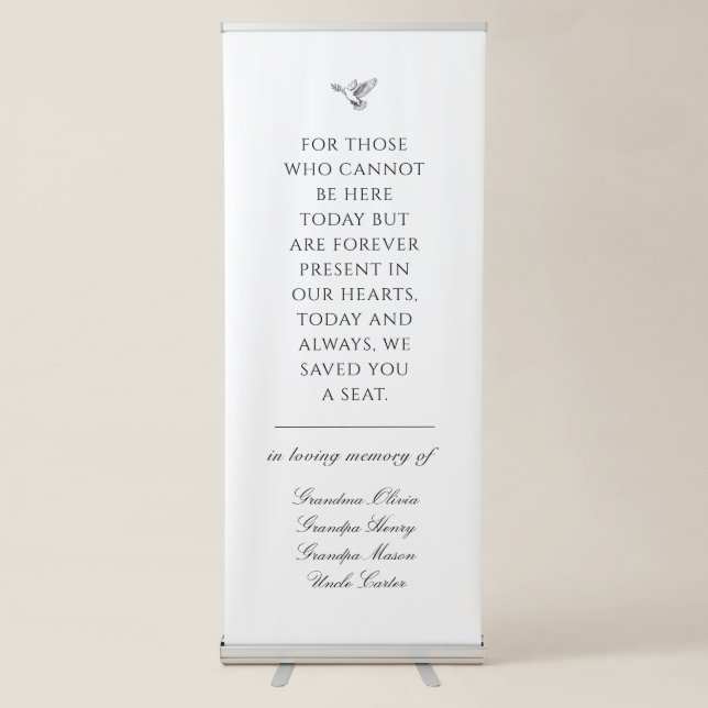 Dove In Loving Memory Wedding Memorial Banner (Front)