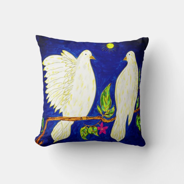 Dove Love Throw Pillow (Front)